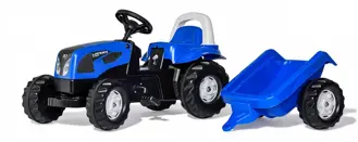 Šliapací traktor Rolly Kid Landini modrý s vlekom