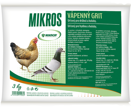 MIKROS VÁPENNÝ GRIT, 3kg