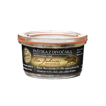 Paštéta z diviaka na červenom víne - 130 g