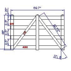 Bramka z 4 poprzeczkami wraz z zawiasami i zamkami 152,4*182,88 cm